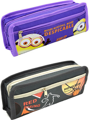 

Hrinkar Cartoon Printed Art Plastic Pencil Boxes(Set of 2, Multicolor)