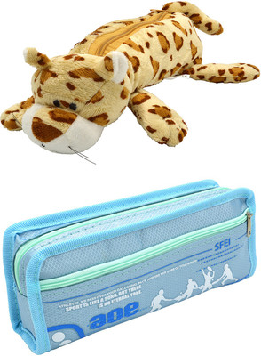 

Hrinkar Cartoon Animal and Printed Art Plastic Pencil Boxes(Set of 2, Multicolor)