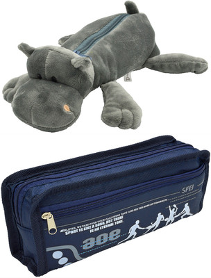 

Hrinkar Cartoon Animal and Printed Art Plastic Pencil Boxes(Set of 2, Multicolor)