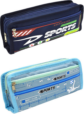 

Talesara Printed Pencil Box For Kids Boy and Girls - 2 Pcs. Combo Fancy stationary Pouch - PCMB636 Pouch(Blue)