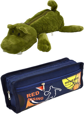 

Hrinkar Cartoon Animal and Printed Art Plastic Pencil Boxes(Set of 2, Multicolor)