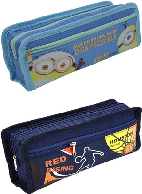 

Talesara Printed Pencil Box For Kids Boy and Girls - 2 Pcs. Combo Fancy stationary Pouch - PCMB417 Pouch(Blue)