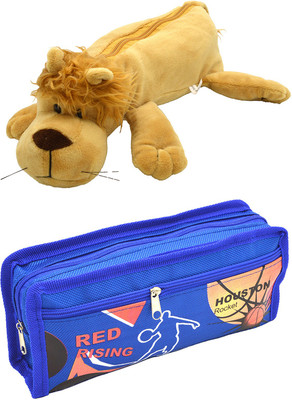 

Hrinkar Cartoon Animal and Printed Art Plastic Pencil Boxes(Set of 2, Multicolor)