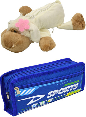 

Hrinkar Cartoon Animal and Printed Art Plastic Pencil Boxes(Set of 2, Multicolor)