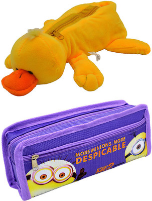 

Hrinkar Cartoon Animal and Printed Art Plastic Pencil Boxes(Set of 2, Multicolor)