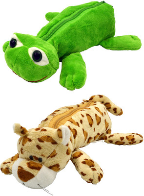 

Talesara Frog and Tiger Animal Cotton Pencil Box For Kids Boy and Girls - 2 Pcs. Combo Fancy stationary Pouch - PCMB010 Pouch(Multicolor)