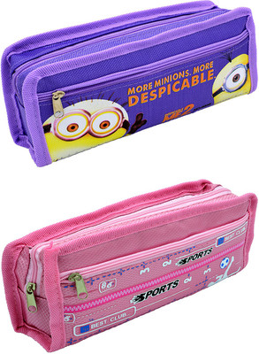 

Talesara Printed Pencil Box For Kids Boy and Girls - 2 Pcs. Combo Fancy stationary Pouch - PCMB475 Pouch(Multicolor)