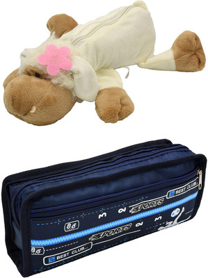

Hrinkar Cartoon Animal and Printed Art Plastic Pencil Boxes(Set of 2, Multicolor)