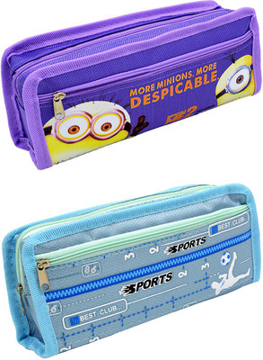 

Talesara Printed Pencil Box For Kids Boy and Girls - 2 Pcs. Combo Fancy stationary Pouch - PCMB474 Pouch(Multicolor)
