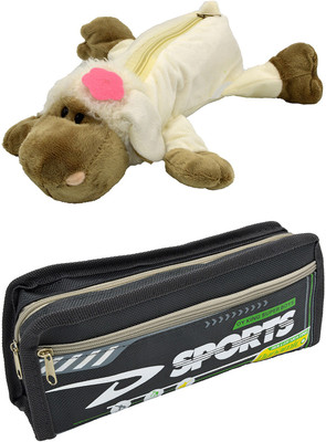 

Talesara Dog and Printed Pencil Box For Kids Boy and Girls - 2 Pcs. Combo Fancy stationary Pouch - PCMB065 Pouch(Grey)