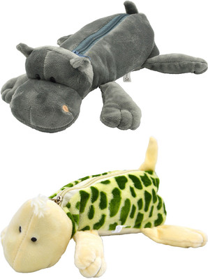 

Talesara Dog and Tortoise Animal Cotton Pencil Box For Kids Boy and Girls - 2 Pcs. Combo Fancy stationary Pouch - PCMB171 Pouch(Multicolor)