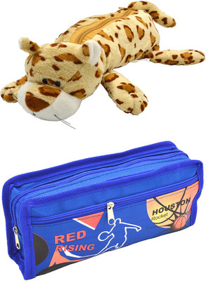 

Hrinkar Cartoon Animal and Printed Art Plastic Pencil Boxes(Set of 2, Multicolor)