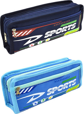 

Hrinkar Cartoon Printed Art Plastic Pencil Boxes(Set of 2, Blue)