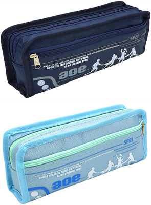 

Talesara Printed Pencil Box For Kids Boy and Girls - 2 Pcs. Combo Fancy stationary Pouch - PCMB576 Pouch(Blue)