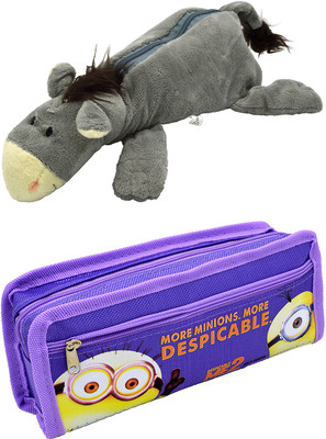 

Hrinkar Cartoon Animal and Printed Art Plastic Pencil Boxes(Set of 2, Multicolor)