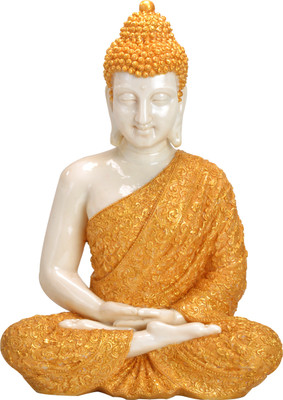 

Guru Kripa Meditating Buddha Big Decorative Showpiece - 62.5 cm(Polyresin, Gold, White)