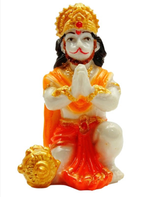 

smstraders Namastey Hanuman Decorative Showpiece - 7 cm(Polyresin, Multicolor)