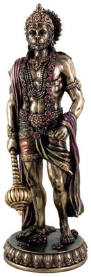 

Purpledip Standing BajrangBali Hanumanji Hanuman Hindu God Statue Decorative Showpiece - 26 cm(Polyresin, Brown)