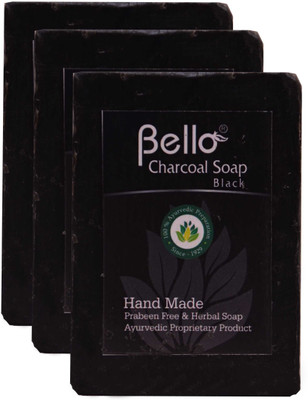 

Bello Charcoal Soap pack of 3(225 g, Pack of 3)