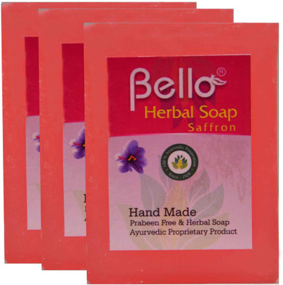 

Bello Herbal Soap Saffron pack of 3(225 g, Pack of 3)