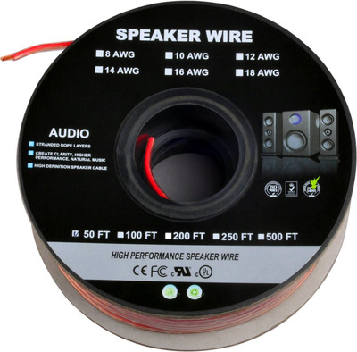 

C&E TV-out Cable 50 feet 14AWG Enhanced Loud Oxygen-Free Copper Speaker Wire Cable(Copper, For Home Theater, 15 m)