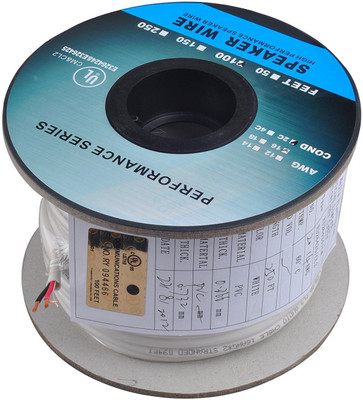 

C&E TV-out Cable 100 Feet 16AWG CL2 Rated 2-Conductor Loud Speaker Cable(White, For Home Theater, 30.487 m)