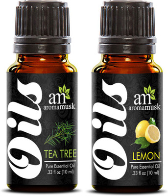 

AromaMusk 100% Pure Tea Tree + Lemon Essential Oil - 10ml (Therapeutic Grade, Natural And Undiluted)(10 ml)