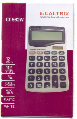 

CALTRIX CALTRIX CT-562W Basic Calculator CT-562W Basic Calculator(12 Digit), White