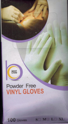 

Sayee Vinyl gloves Powder free Dry Disposable Glove Set(Medium Pack of 100)