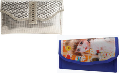 

zuberi couture Casual Silver, Blue Clutch, Blue;silver