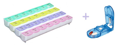 Ezy 28 Days Pill Cutter and Pill Box(Multicolor)