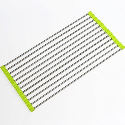 

ShopAis Kitchen Wash Utensils Dish Drainer Steel, Plastic Kitchen Rack(Green)