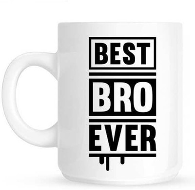 

PIXART Best Bro Ever Printed Ceramic Mug(250 ml), White