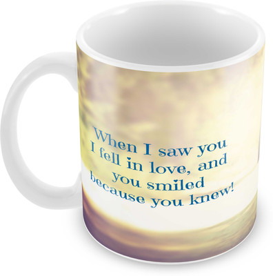 

Tuelip Printed Beautiful cure of romantic couples for Tea And Coffee 350 ml Ceramic Mug(350 ml), White