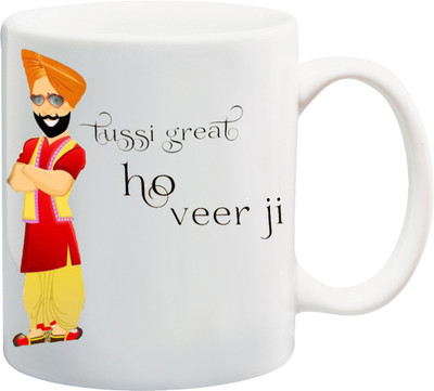 

ME&YOU Raksha Bandhan Gift For Brother/ Bro/ Bhai; tussi great ho veer ji printed Ceramic Mug(325 ml), Multicolor