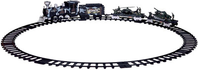 

Toyshine Army Train with Big Track and Real Smoke Battery Operated with Flashlight(Multicolor)