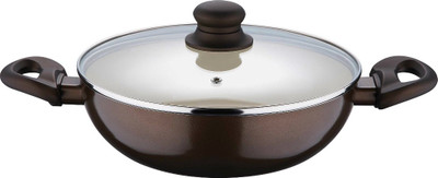 

Bergner Bellini Pressed Kadhai 0 cm with Lid(Ceramic, Aluminium, Non-stick, Induction Bottom), Beige;brown