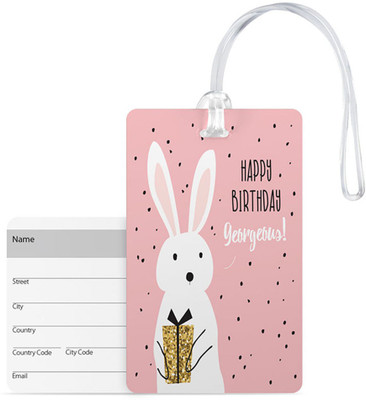 

100yellow Luggage Tags- Happy Birthday Gorgeous Print Pvc Bag Tag With Silicon Strap- Ideal For Gift Luggage Tag(Multicolor)
