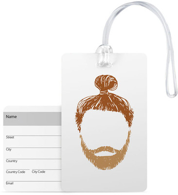

100yellow Luggage Tags -Beard Print Designer Pvc With Silicon Strap Bag Tag – Ideal For Holiday Luggage Tag(Multicolor)