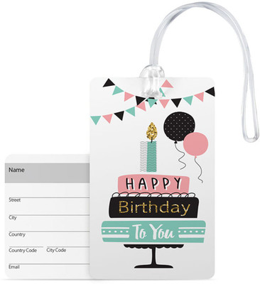 

100yellow Luggage Tags- Happy Birthday To You Print Premium Pvc Bag Tag With Silicon Strap -100Yellow Luggage Tag(Multicolor)
