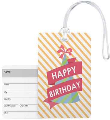 

100yellow Luggage Tags - Happy Birthday Print Premium Pvc With Silicon Strap Baggage/Bag Tag -Ideal For Your Luggage Tag(Multicolor)