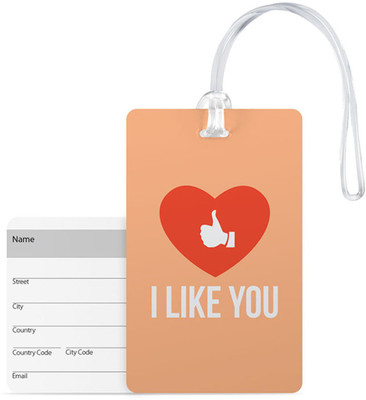 

100yellow Luggage Tags- I Like You Printed High Quality Pvc Tag With Silicon Strap- Ideal For Gift Luggage Tag(Multicolor)