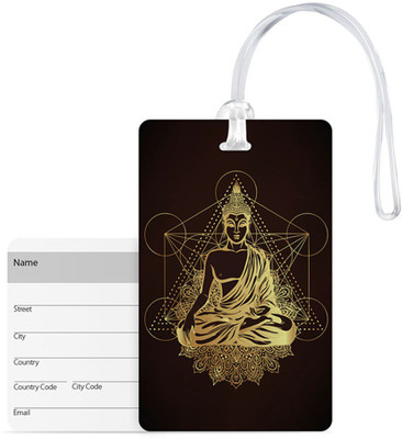 

100yellow Luggage Tags- Lord Buddha Printed Premium Quality Pvc Bag Tag With Silicon Strap- Ideal For Travel Luggage Tag(Multicolor)