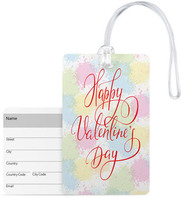 

100yellow Luggage Tags- Happy Valentine Day Printed High Quality Pvc Tag With Silicon Strap- Ideal For Gift Luggage Tag(Multicolor)