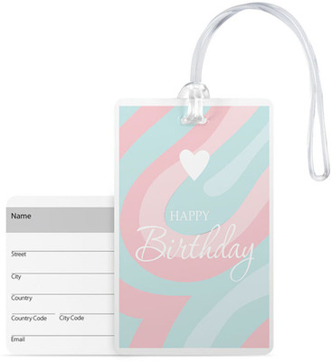 

100yellow Luggage Tags -Happy Birthday Print High Quality Pvc Travel/Bagtag With Silicon Strap- Ideal For Gift Luggage Tag(Multicolor)