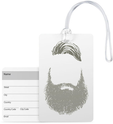 

100yellow Luggage Tags -Beard Print Premium Quality Pvc With Silicon Strap Card Bag Tag - Great For Travel Luggage Tag(Multicolor)