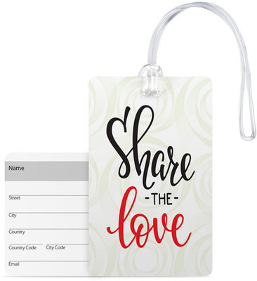 

100yellow Luggage Tags- Share The Love Printed Pvc Tag With Silicon Strap- Ideal For Gift Luggage Tag(Multicolor)