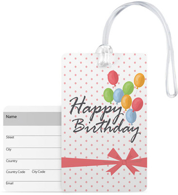 

100yellow Luggage Tags –Happy Birthday Printed Pvc Baggage/Bag Tag With Silicon Strap- Ideal For Gift Luggage Tag(Multicolor)
