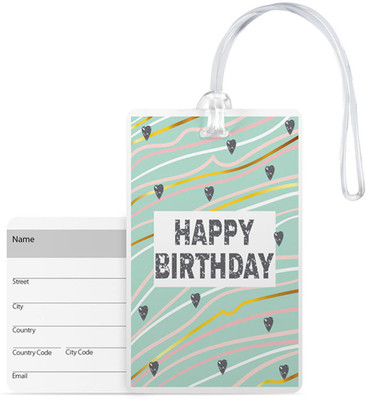 

100yellow 100Yellow -Happy Birthday Printed Luggage Tags Pvc Bag Tag With Silicon Strap- Ideal For Gift Luggage Tag(Multicolor)