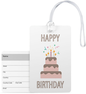

100yellow Luggage Tags- Happy Birthday Printed Pvc Bag Tag With Silicon Strap- Ideal For Gift Luggage Tag(Multicolor)